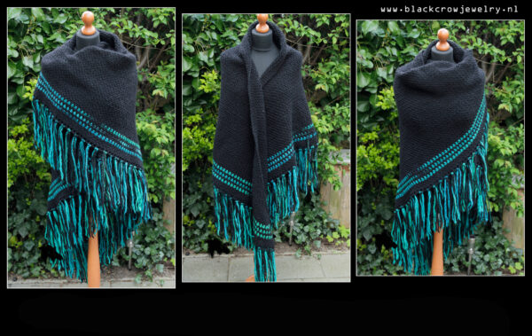 Omslagdoek Black/Turquois